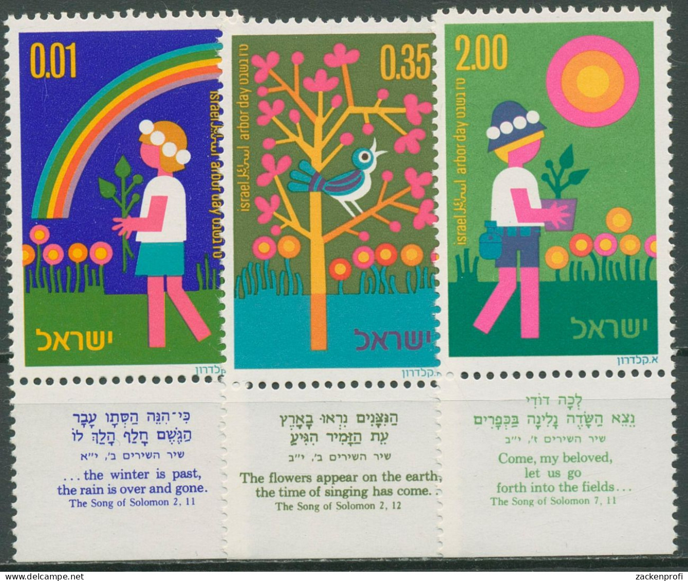 Israel 1975 Tag Des Baumes 629/31 Mit Tab Postfrisch - Nuovi (con Tab)