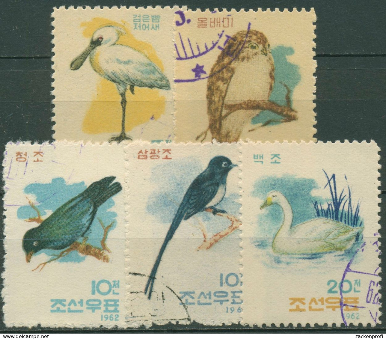 Korea (Nord) 1962 Tiere Vögel 402/06 Gestempelt - Corée Du Nord