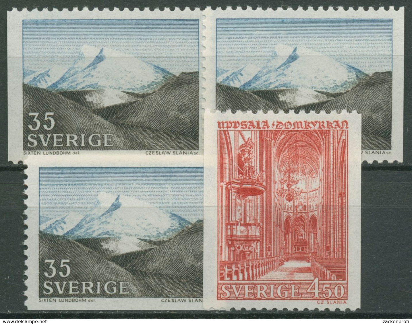 Schweden 1967 Gebirge Fjäll, Domkirche Uppsala 575/76 Postfrisch - Unused Stamps