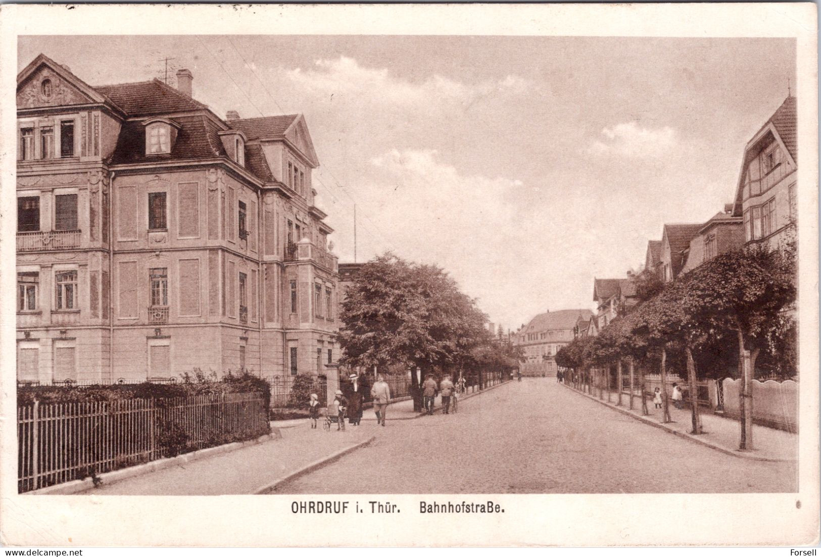 Ohrdruf I. Thüringen, Bahnhofstrasse (Stempel: 1920 , Nach Schweden) - Gotha