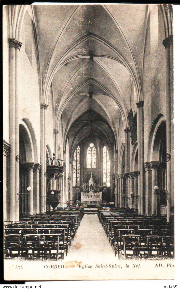 Corbeil. Eglise Saint Spire, La Nef. De Antonin Sarret Soldat. 1917. - Faeröer