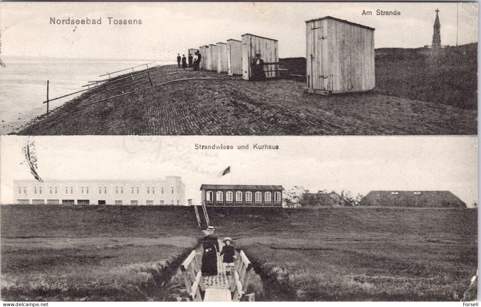 Nordseebad Tossens  (Bahnpost Stempel: Nordenham-Eckwarderhörne 1910 , Nach Norwegen) - Nordenham