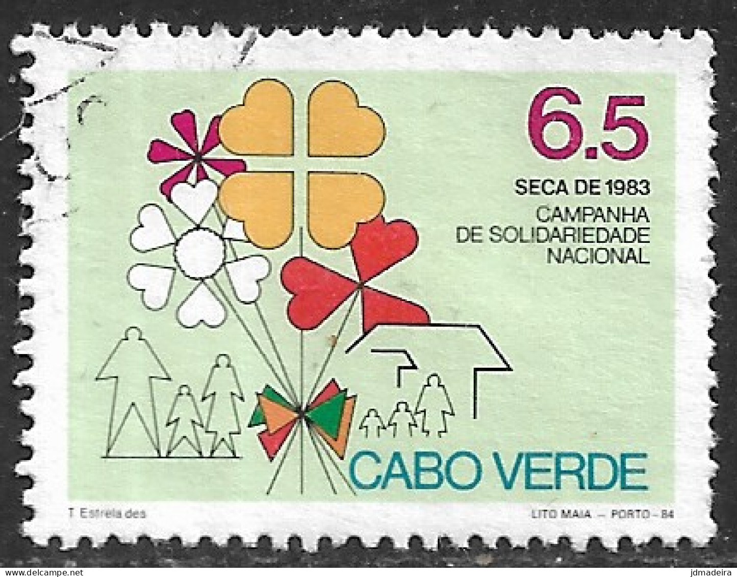 Cabo Verde – 1984 National Solidarity 6.50 Used Stamp - Kap Verde