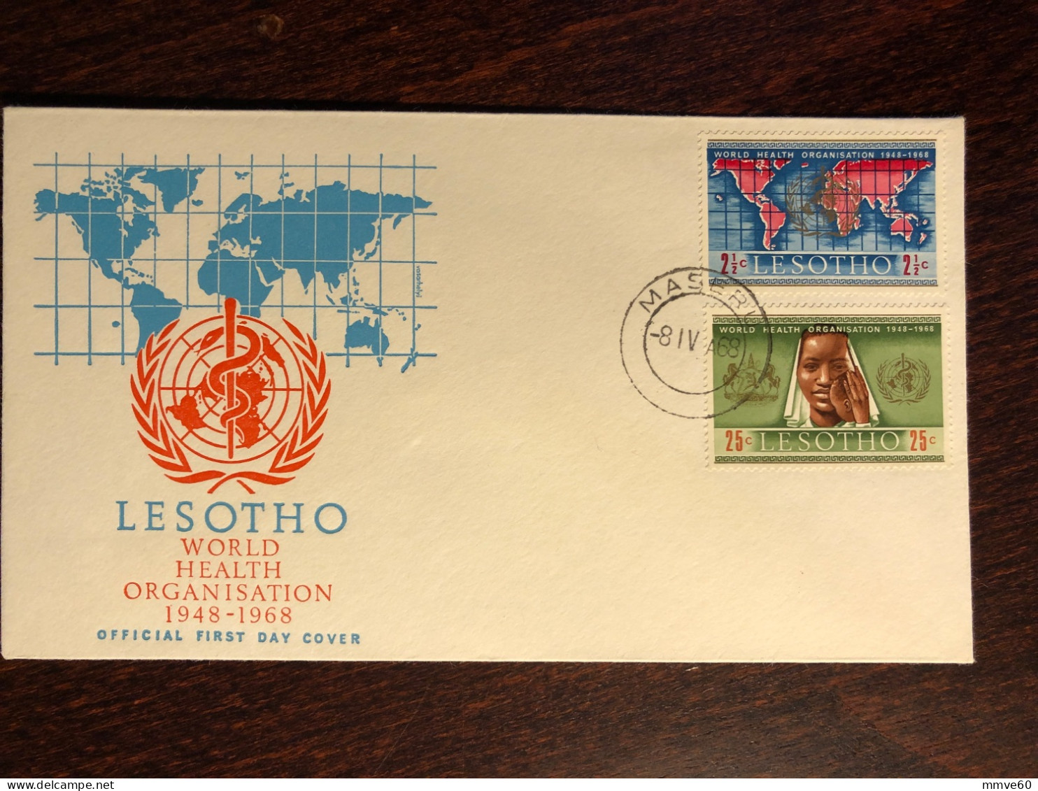 LESOTHO FDC COVER 1968 YEAR WHO OMS  HEALTH MEDICINE STAMPS - Lesotho (1966-...)