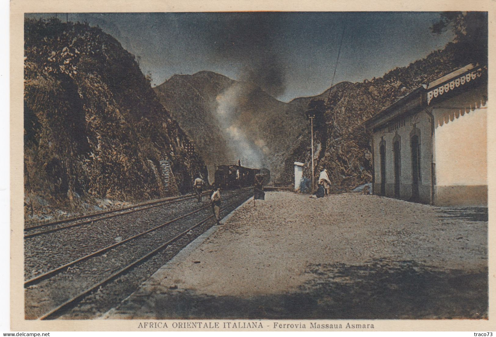 AFRICA ORIENTALE ITALIANA  /  Ferrovia MASSAUA  ASMARA _ Ediz. Cartoleria A.O. Massaua _ Viaggiata - Erythrée