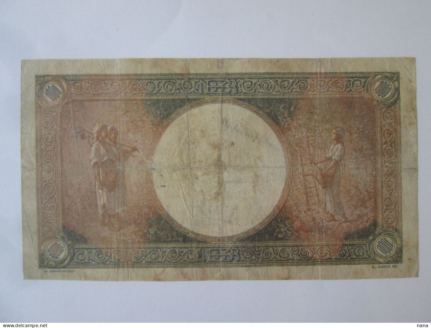 Romania 1000 Lei 1943 Banknote Printing Error? See Pictures - Roumanie