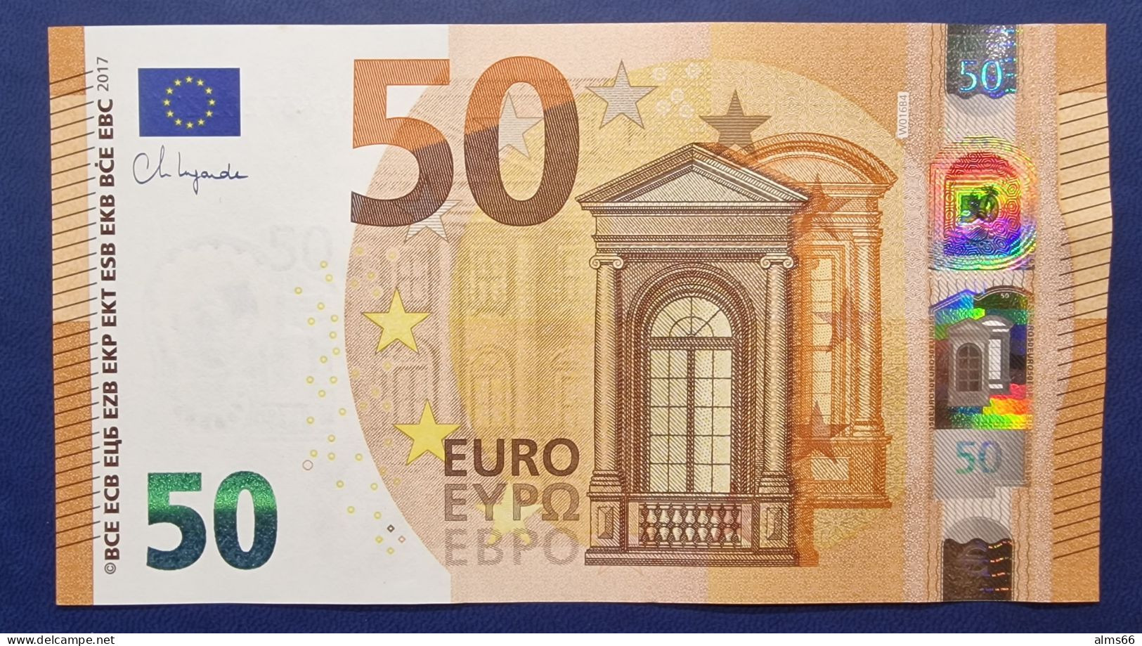 EuronotesK FREE SHIPPING 50 Euro 2017 UNC < WB >< W016 > Germany - Lagarde - 50 Euro