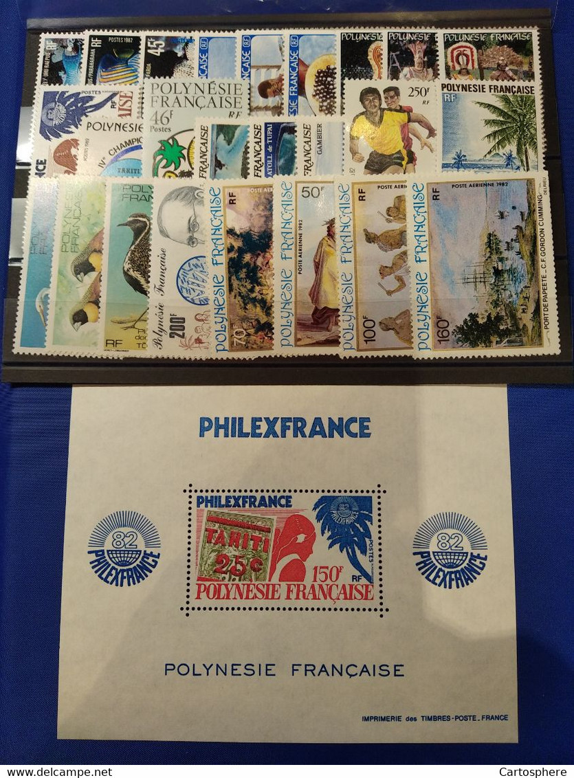 POLYNESIE - ANNEE COMPLETE 1982 AVEC POSTE AERIENNE ** - Années Complètes