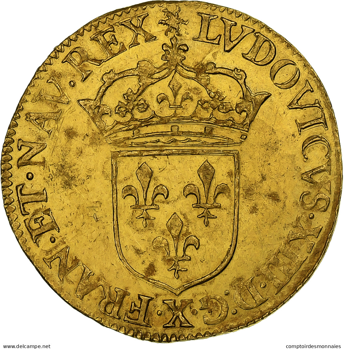France, Louis XIII, Ecu D'or, 1639, Amiens, Or, SUP+, Gadoury:55 - 1610-1643 Louis XIII Le Juste