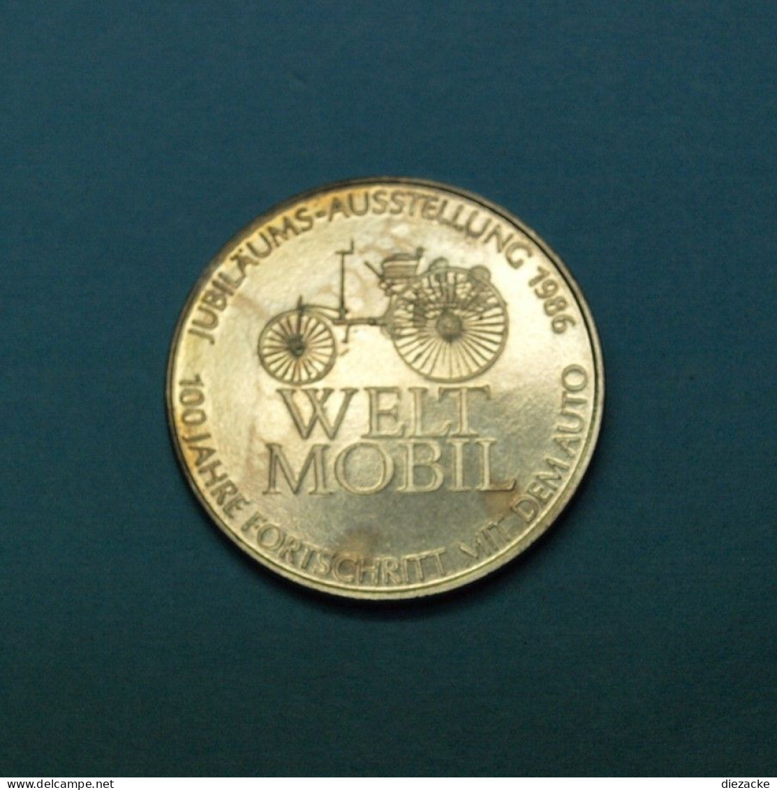 1986 Medaille Daimler-Benz Welt-Mobil, Messing ST (M5148 - Non Classés