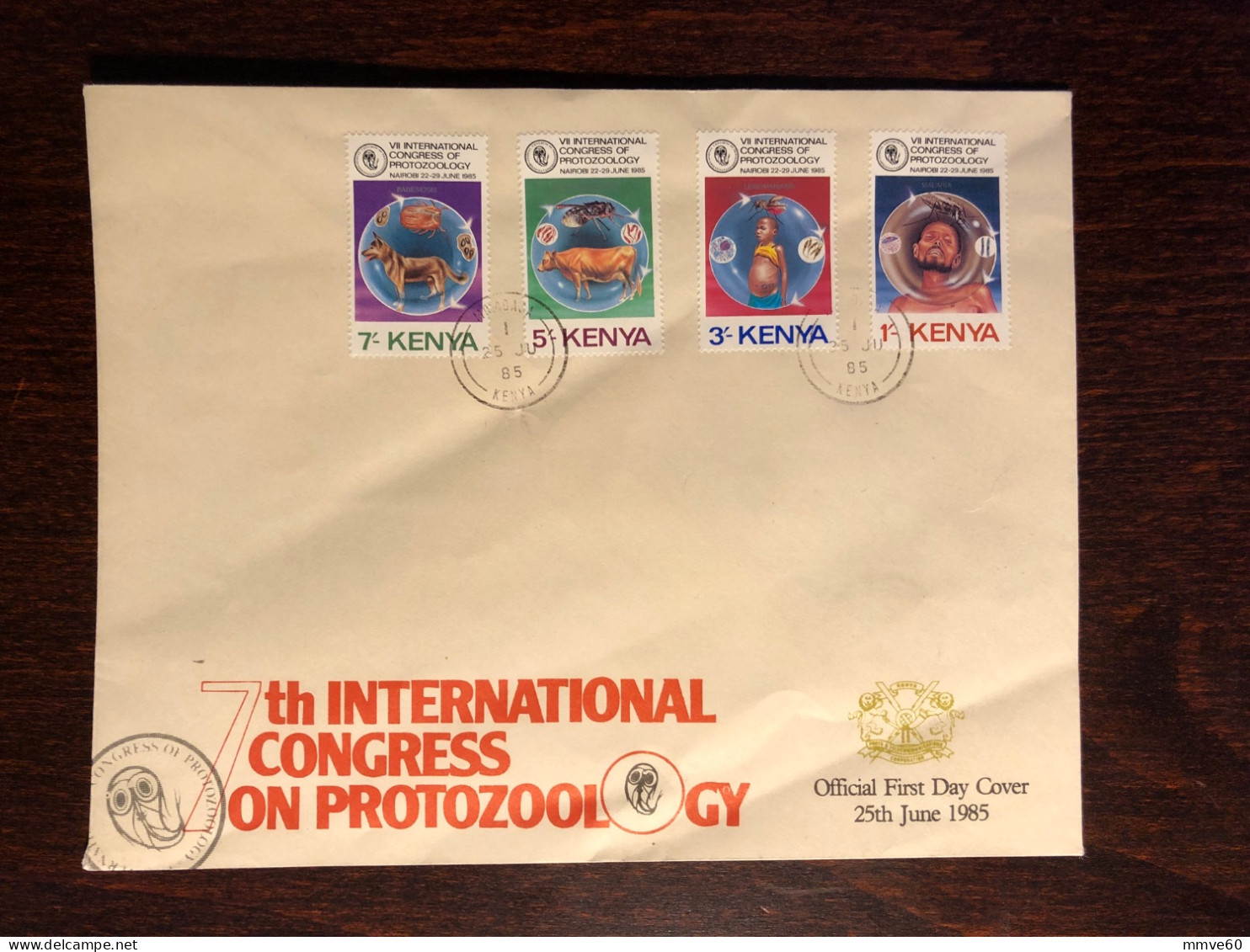 KENYA FDC COVER 1985 YEAR MALARIA PROTOZOOLOGY MALARIA LEISHMANIASIS HEALTH MEDICINE STAMPS - Kenya (1963-...)