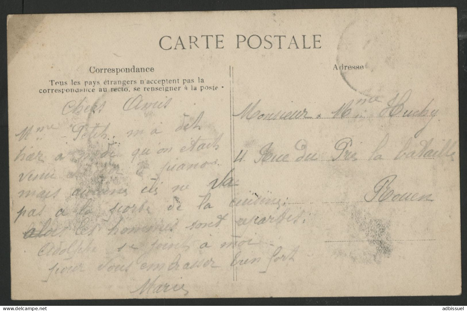 ROUEN Le Ramasseur De Chiens Et Sa Voiture Avec Des Cages Rue Saint Hilaire, Carte Ayant Voyagé. - Rouen