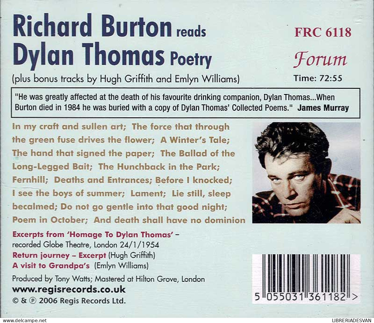 Richard Burton Reads 15 Dylan Thomas. CD Audiolibro (poesía) - Otros & Sin Clasificación