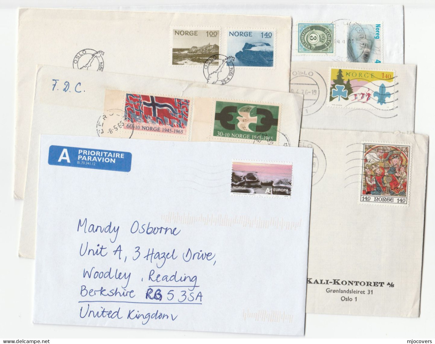 1970s -2009   6 Norway Covers Flags Europs Views Fish Religion Scouts Cover - Lettres & Documents