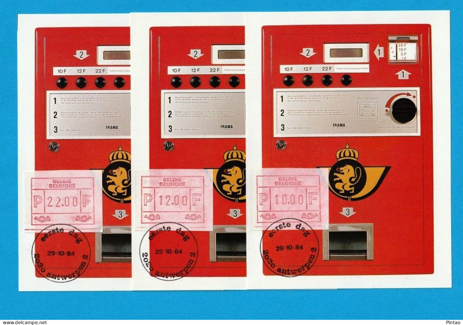 PCM0248- BÉLGICA 1984- POSTAL MÁXIMO (ETIQUETAS ATM)_ 2020 Antwerpen 2 - Brieven En Documenten
