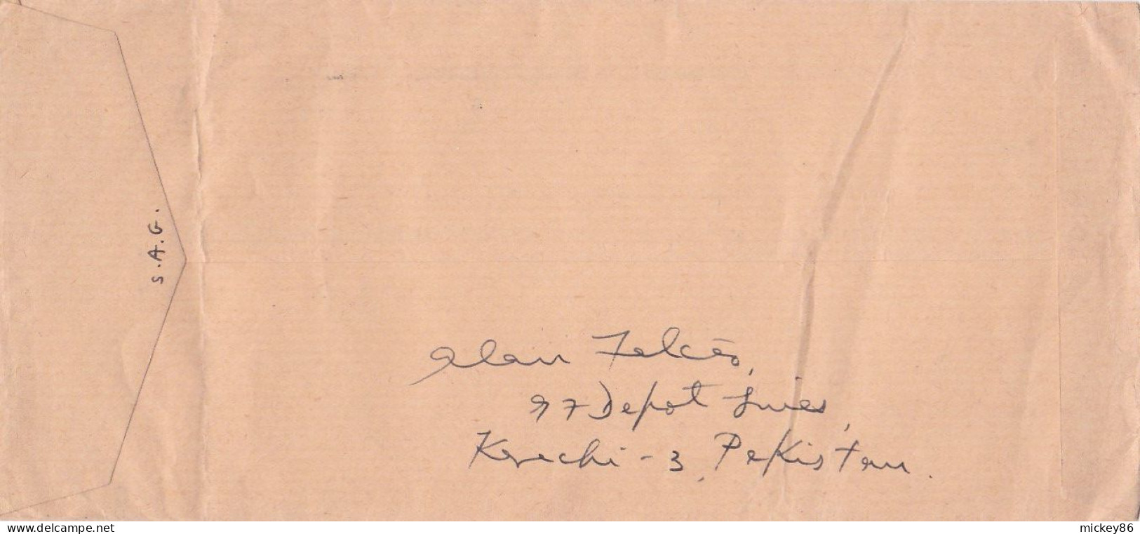PAKISTAN --1959 --Lettre De KARACHI  Pour LEOPOLDVILLE (Congo Belge)...timbres (3 Valeurs) ...cachets - Pakistán