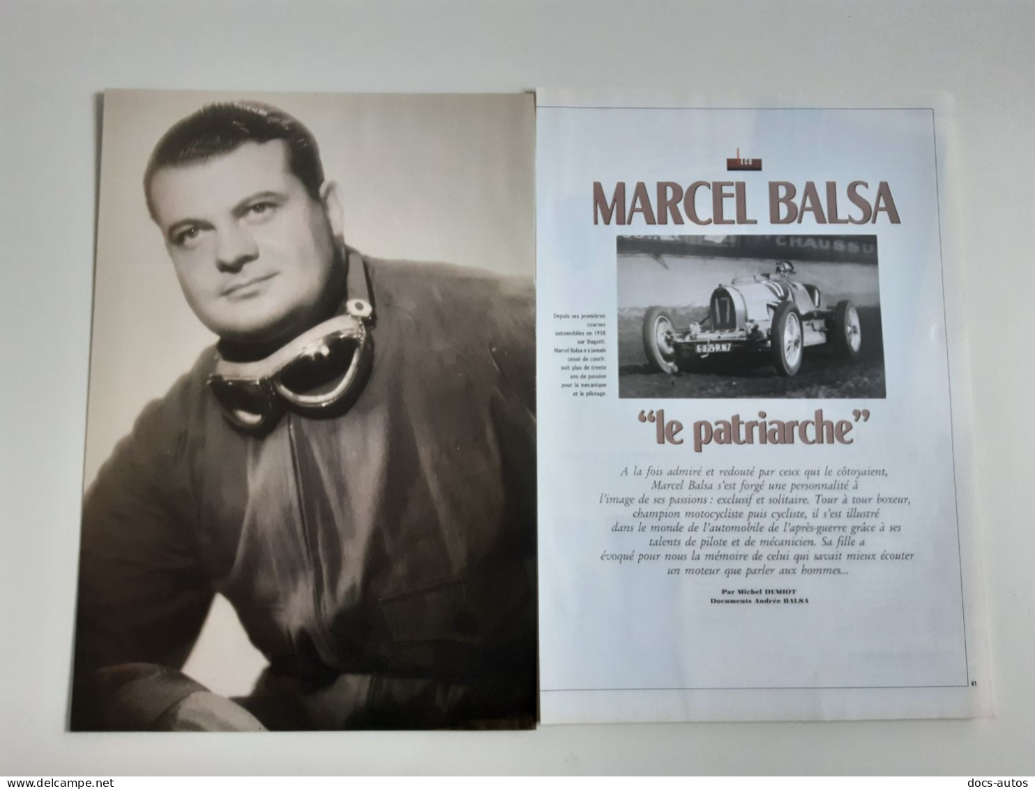 Marcel Balsa Pilote De Course - Coupure De Presse Automobile - Car Racing - F1