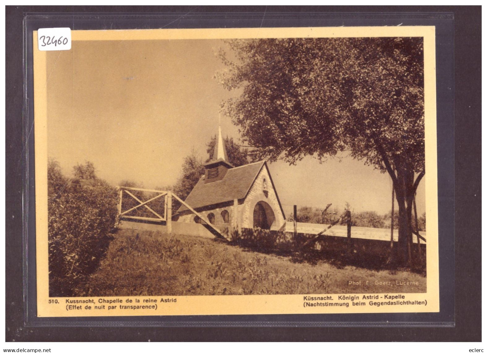 GRÖSSE 10x15cm - KÜSSNACHT - KÖNIGIN ASTRID KAPELLE - EFFET DE NUIT PAR TRANSPARENCE - LEUCHTENDE POSTKARTE - TB - Küssnacht