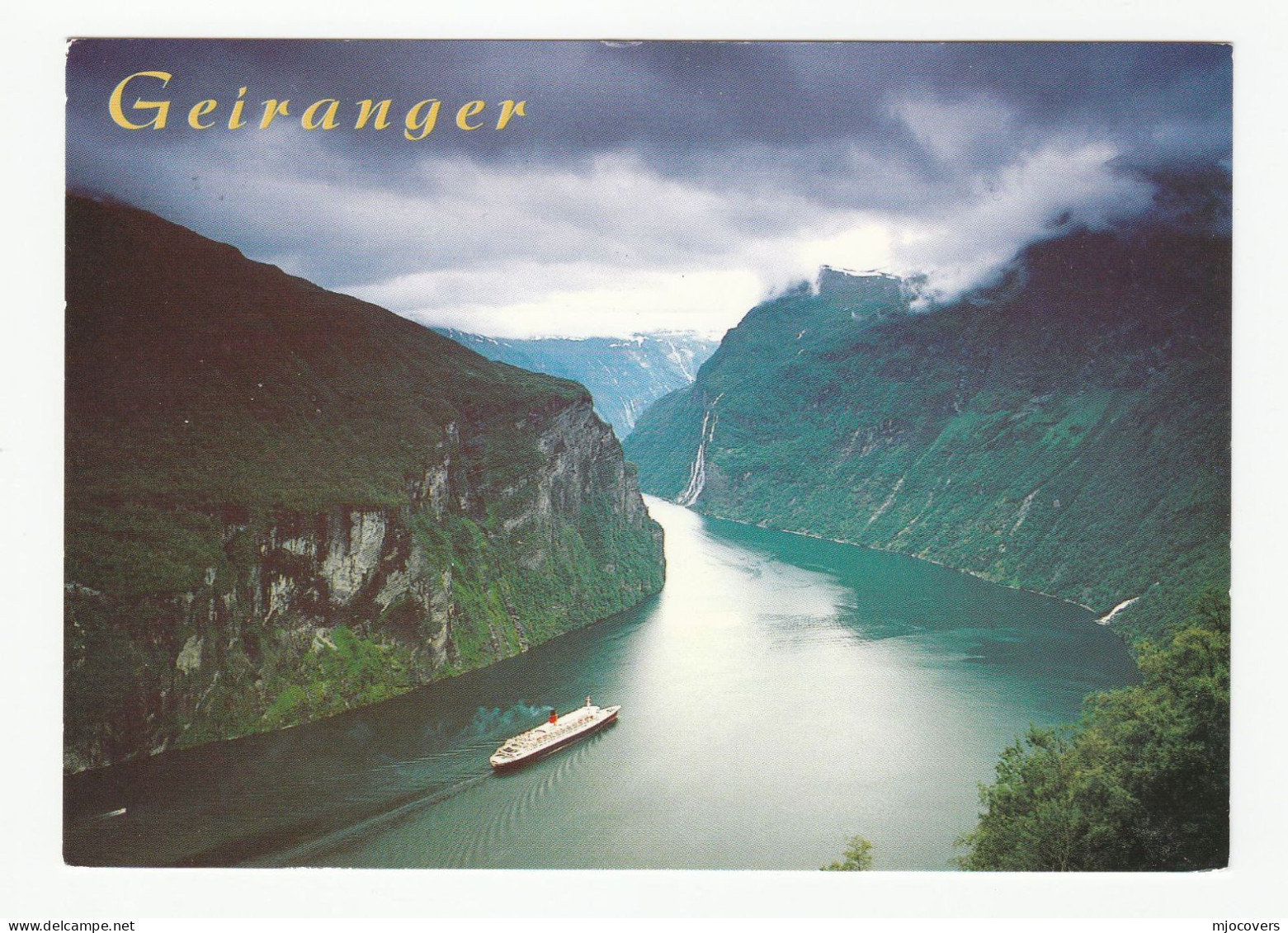 MOUNTAIN CLIMBING Norway COVER Postcard Ship Geiranger  To Germany Stamps Mountaineering - Climbing