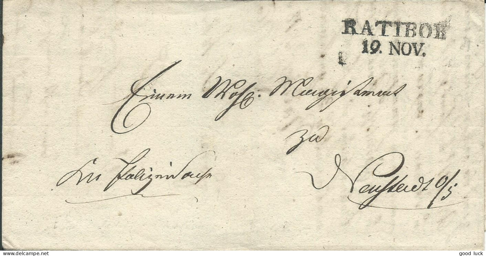 POLOGNE MARQUE RATIBOH DE 1831 LETTRE COVER - ...-1860 Préphilatélie