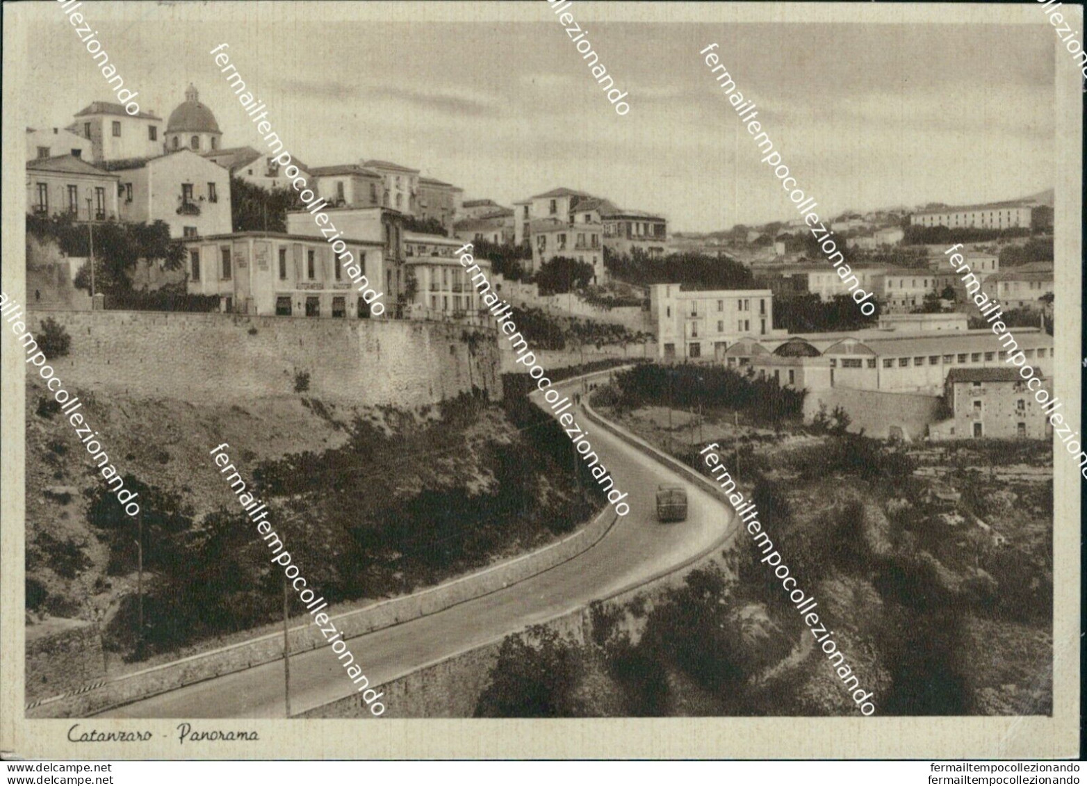 Ci498 Cartolina Catanzaro Citta' Panorama 1942 Calabria - Catanzaro