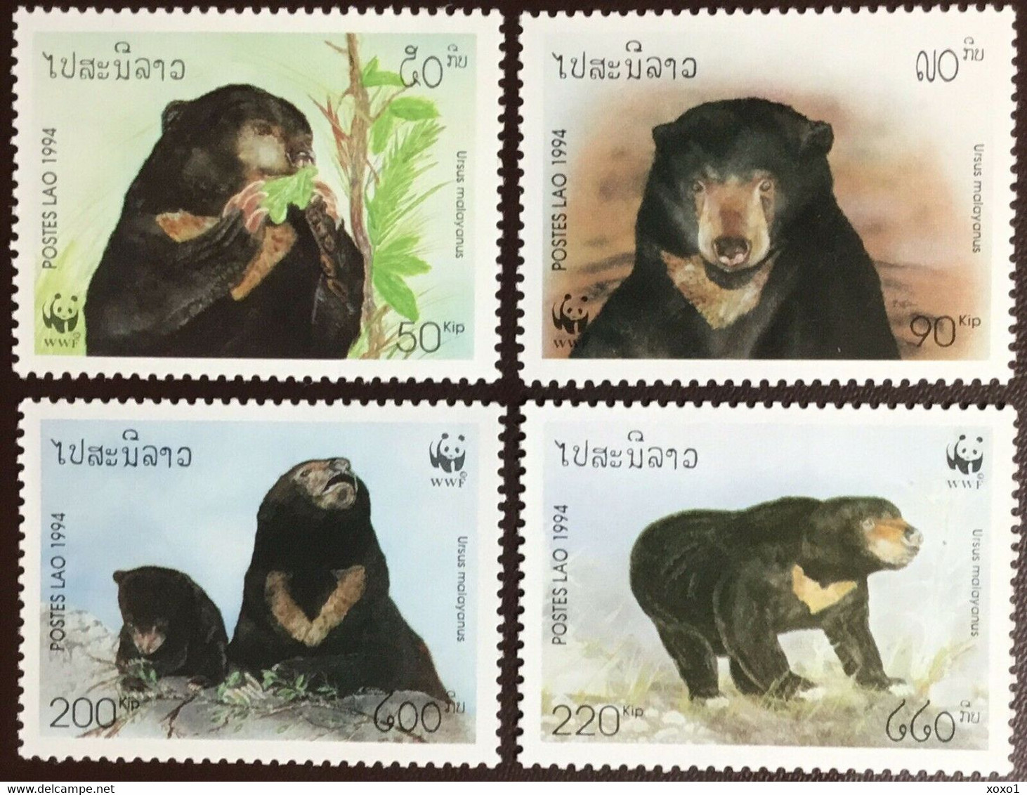 Laos 1994 MiNr. 1410 - 1413 WWF  ANIMALS Sun Bear 4v  MNH** 7,00 € - Autres & Non Classés