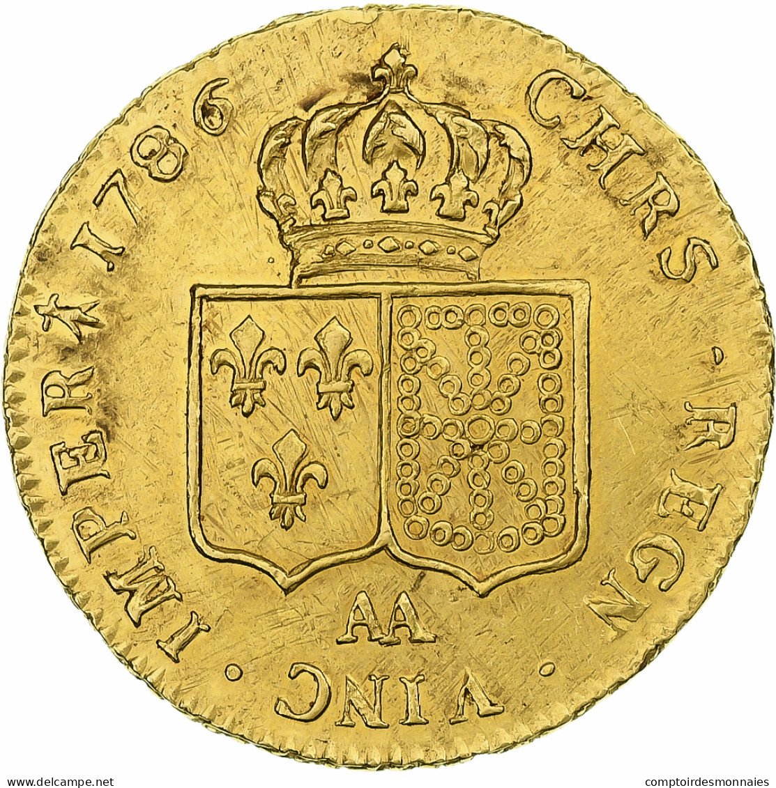 France, Louis XVI, Double Louis D'or à La Tête Nue, 1786, Metz, 2ème Semestre - 1774-1791 Lodewijjk XVI