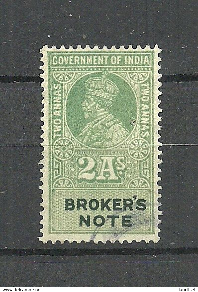 INDIA Brokers Note Revenue Tax, 2 A., O - Official Stamps