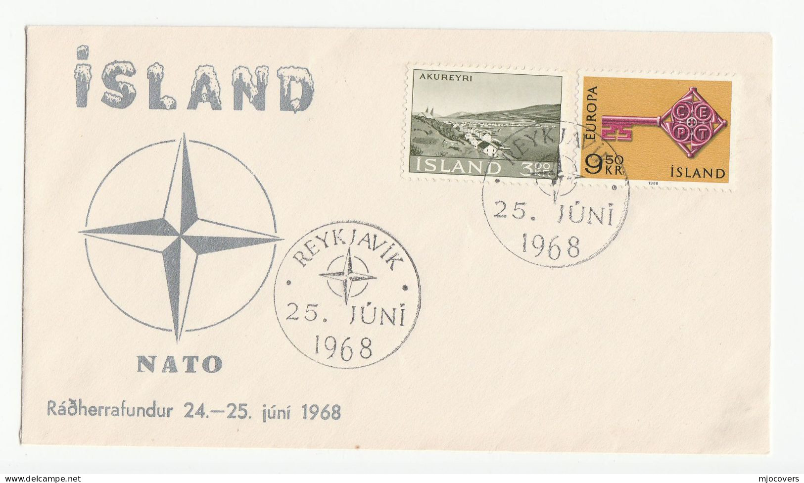 NATO Conference 1968 EVENT Cover ICELAND Stamps - Briefe U. Dokumente