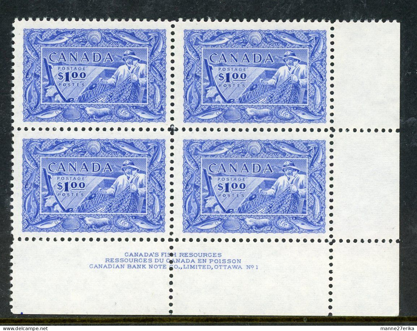 Canada MNH PB 1951 Fishing Resources - Neufs