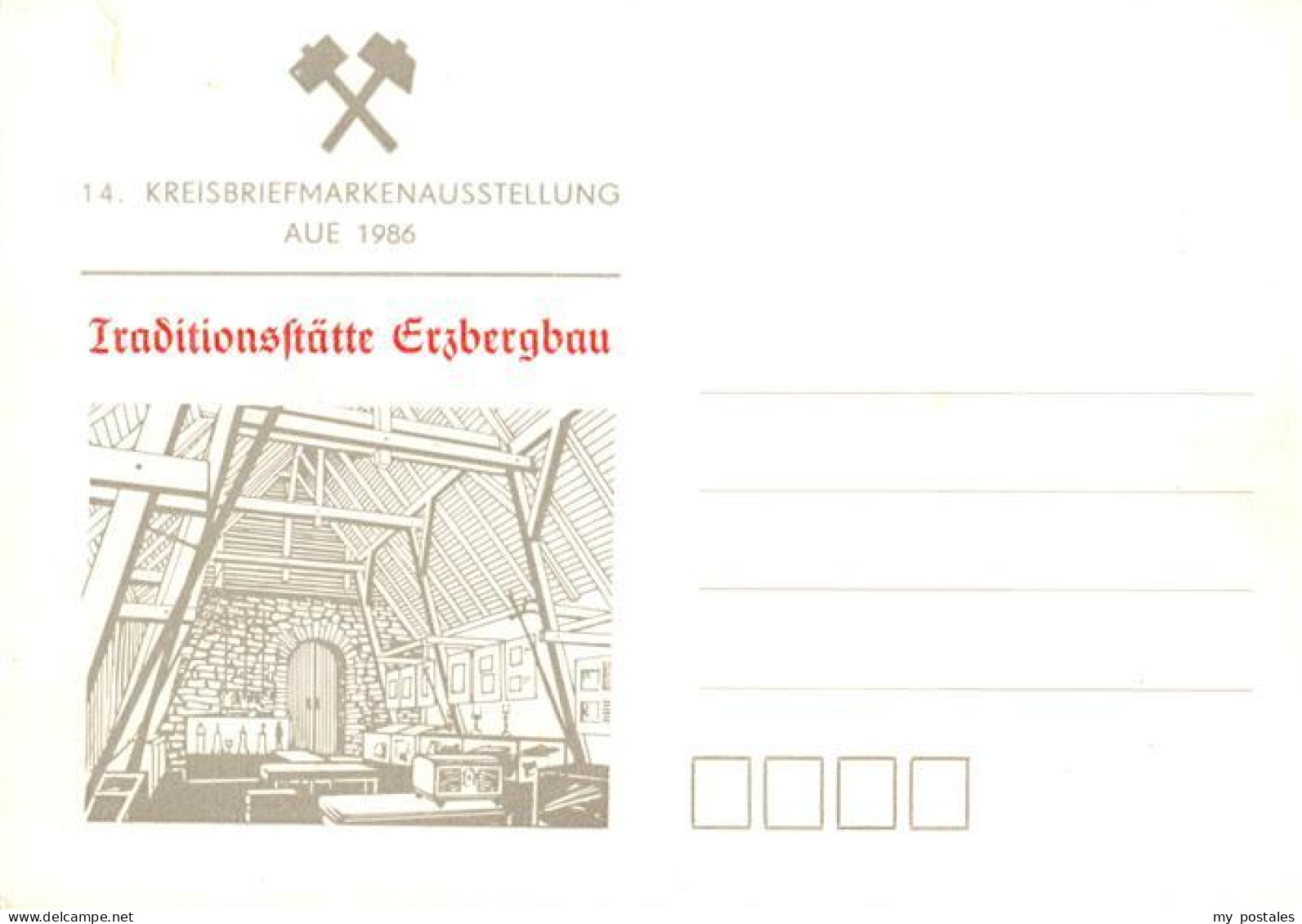 73921086 Aue_Erzgebirge Kreisbriefmarkenausstellung 1986 Traditionsstaette Erzbe - Aue