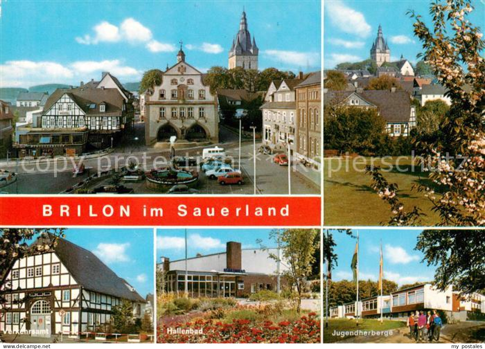 73812650 Brilon Marktplatz Kirche Verkehrsamt Hallenbad Jugendherberge Brilon - Brilon