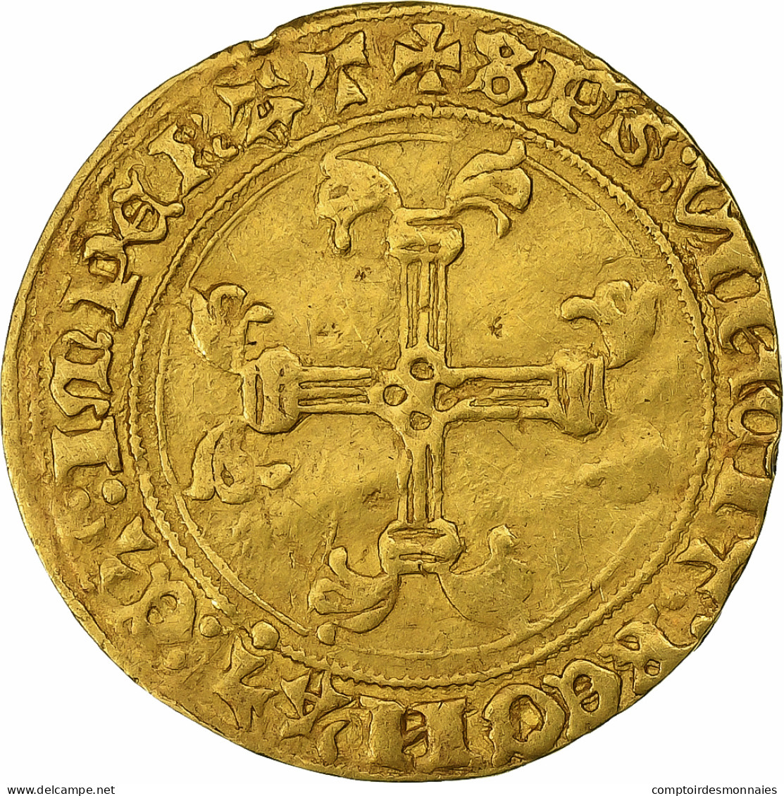 France, Charles VII, 1/2 ECU D'or, 1438-1461, Paris, Or, TTB, Duplessy:513 - 1422-1461 Karel VII