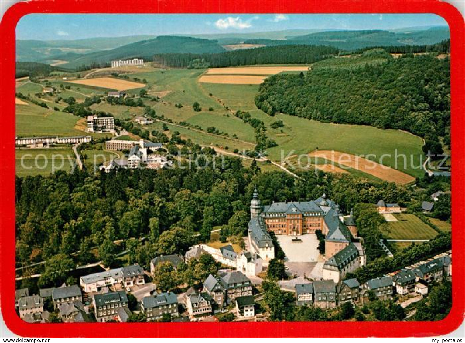 73005451 Berleburg Bad Fliegeraufnahme Schloss Odebornklinik Sanatorium Fredensb - Bad Berleburg