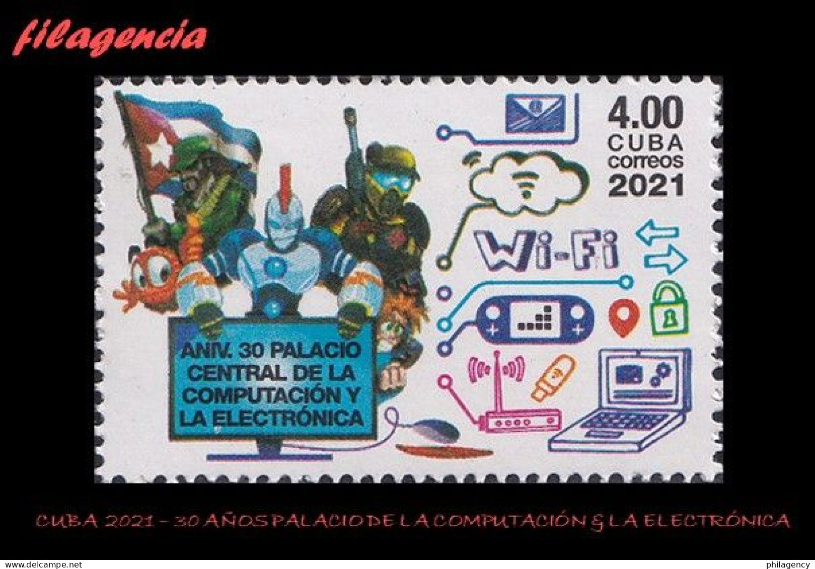 CUBA MINT. 2021-01 30 AÑOS DEL PALACIO DE LA COMPUTACIÓN & LA ELECTRÓNICA - Unused Stamps