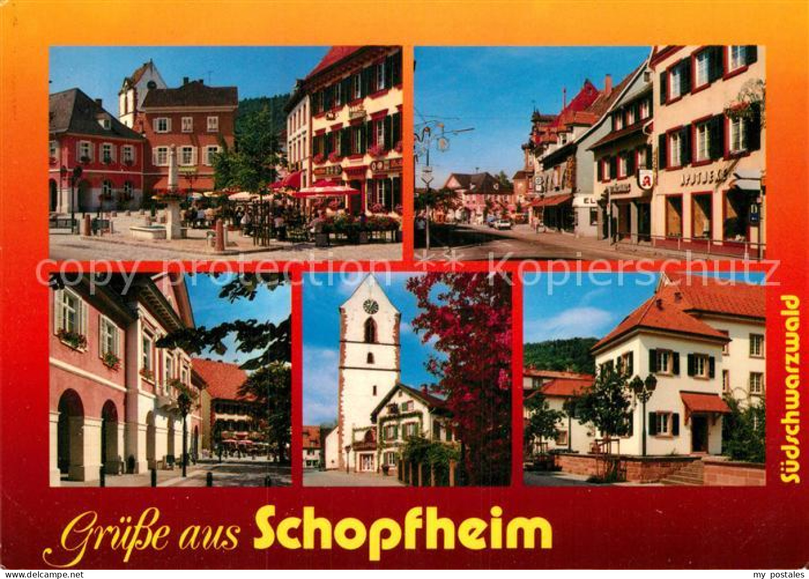 73003122 Schopfheim Marktplatz Strassenpartie Kirche Schopfheim - Schopfheim
