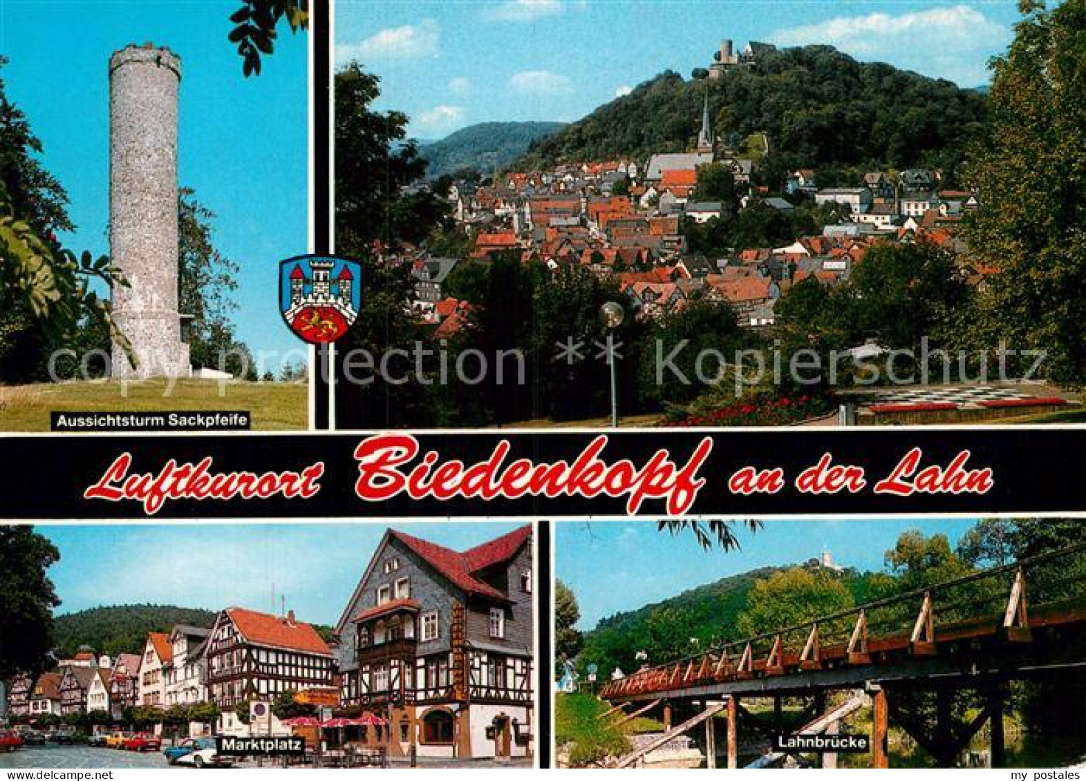 73001112 Biedenkopf Aussichtturm Sackpfeife Marktplatz Lahnbruecke  Biedenkopf - Biedenkopf