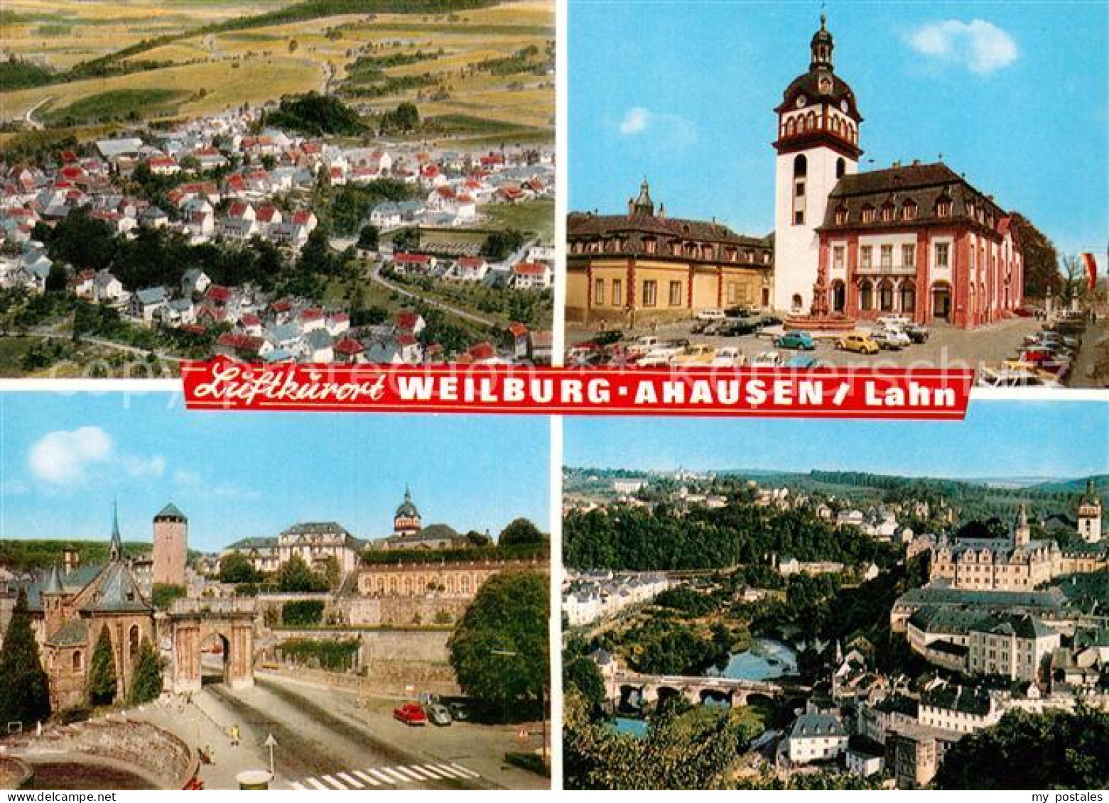 73001035 Weilburg Fliegeraufnahme Rathaus Stadttor Gesamtansicht  Weilburg - Weilburg