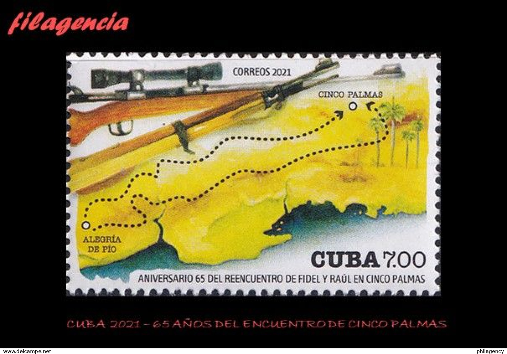 CUBA MINT. 2021-19 65 AÑOS DEL ENCUENTRO DE CINCO PALMAS. FECHA HISTÓRICA DE LA REVOLUCIÓN CUBANA - Ungebraucht