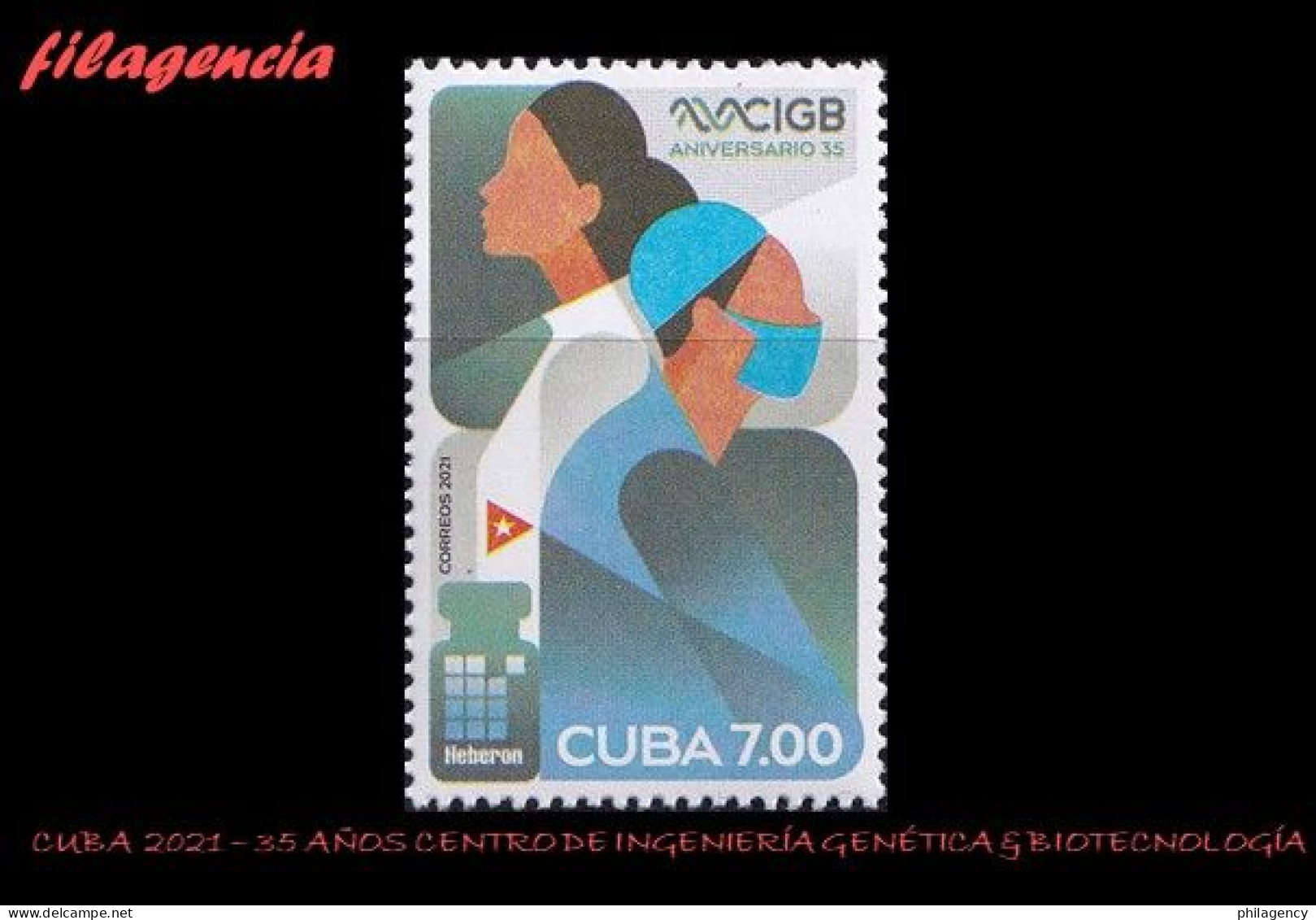CUBA MINT. 2021-10 35 AÑOS DEL CENTRO DE INGENIERÍA GENÉTICA & BIOTECNOLOGÍA - Ungebraucht