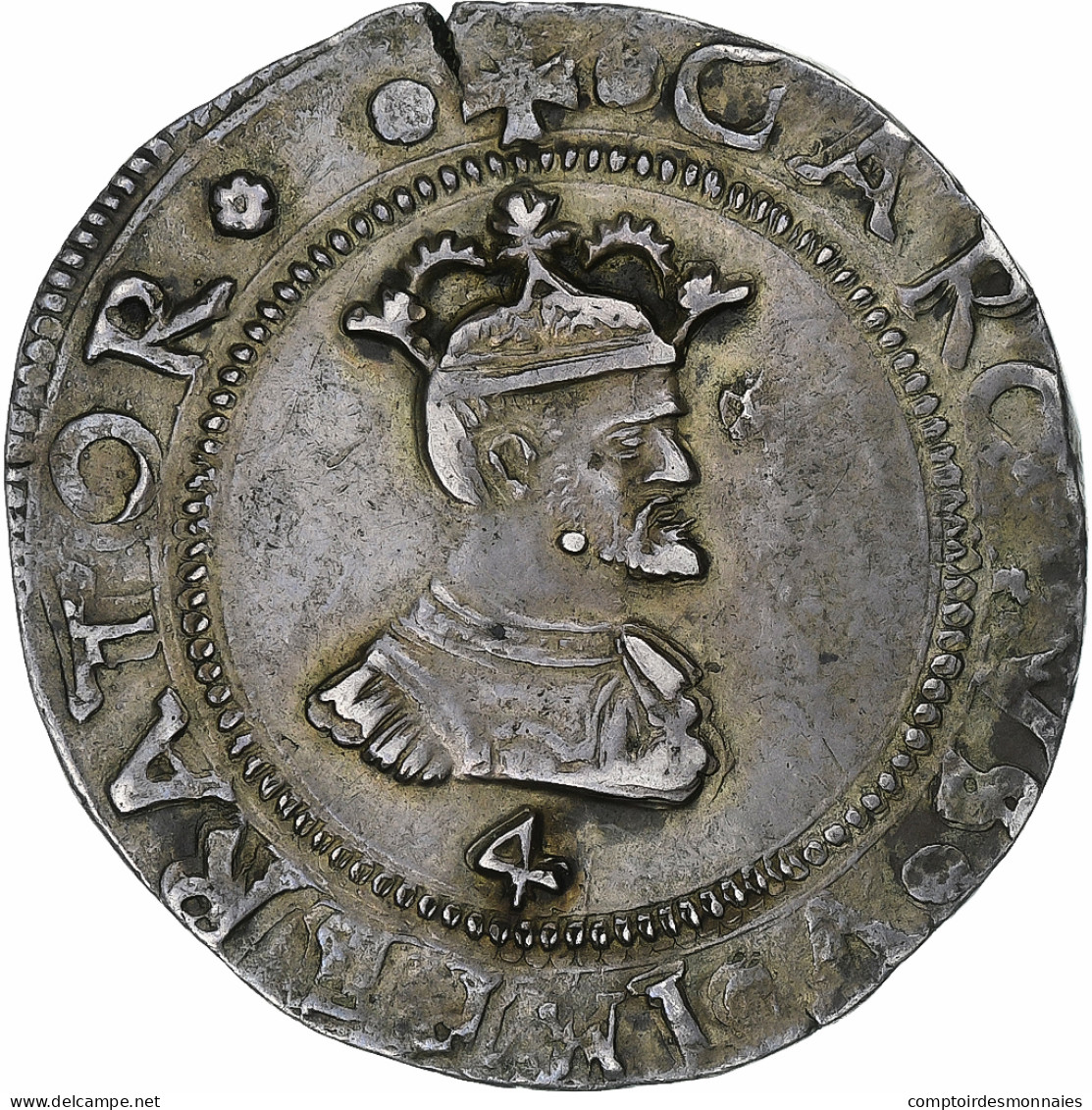 Royaume De Sicile, Charles Quint, 4 Tari, 1556, Messine, Argent - Sicile