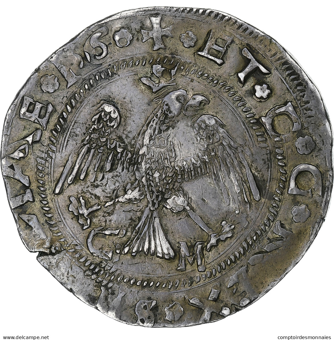 Royaume De Sicile, Charles Quint, 4 Tari, 1556, Messine, Argent - Sicile