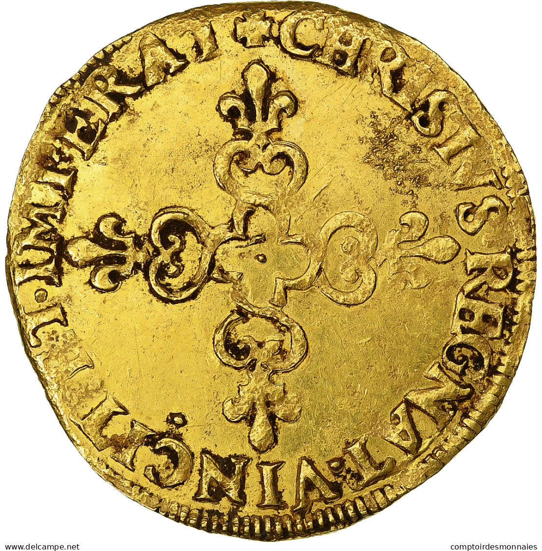 France, Charles X, Écu D'or Au Soleil, 1593, Paris, Or, TTB, Gadoury:525 - 1589-1610 Henry IV The Great