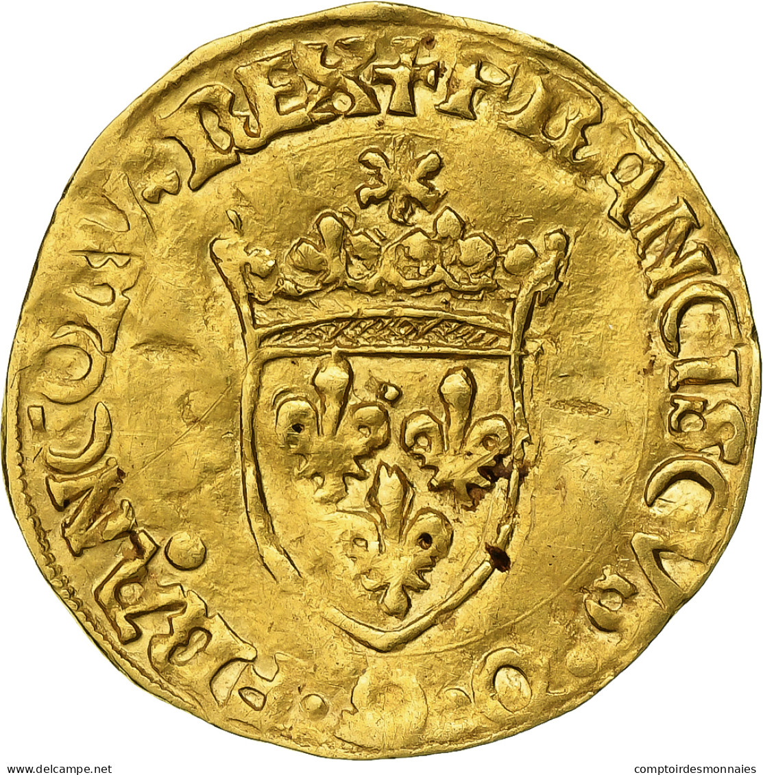 France, Henri IV, 1/2 Écu D'or Au Soleil, 1519-1540, Rouen, 5th Type, Or, TTB - 1589-1610 Henry IV The Great