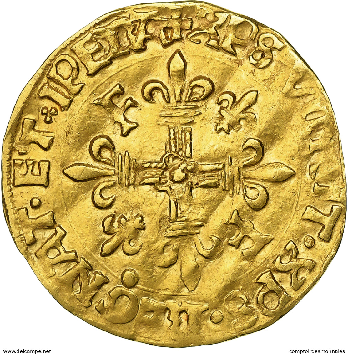 France, Henri IV, 1/2 Écu D'or Au Soleil, 1519-1540, Rouen, 5th Type, Or, TTB - 1589-1610 Heinrich IV.