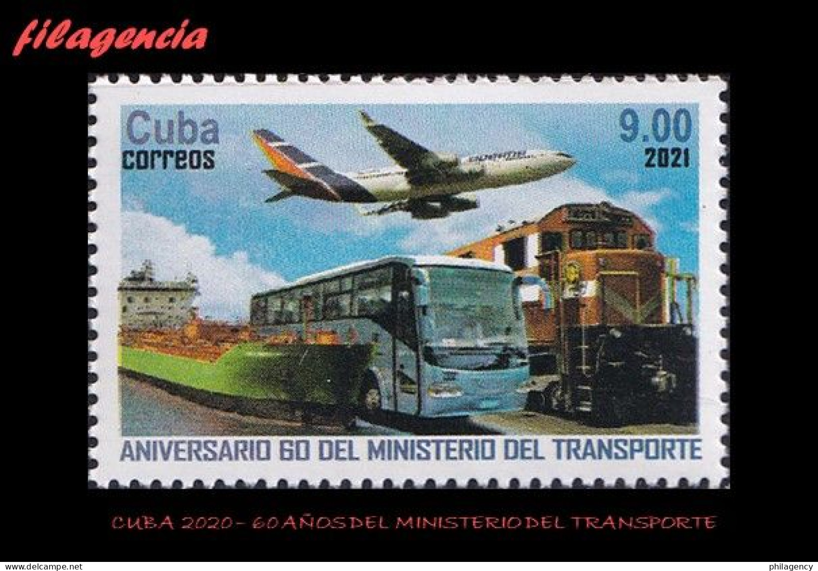 CUBA MINT. 2021-12 60 ANIVERSARIO DEL MINISTERIO DE TRANSPORTE - Ungebraucht