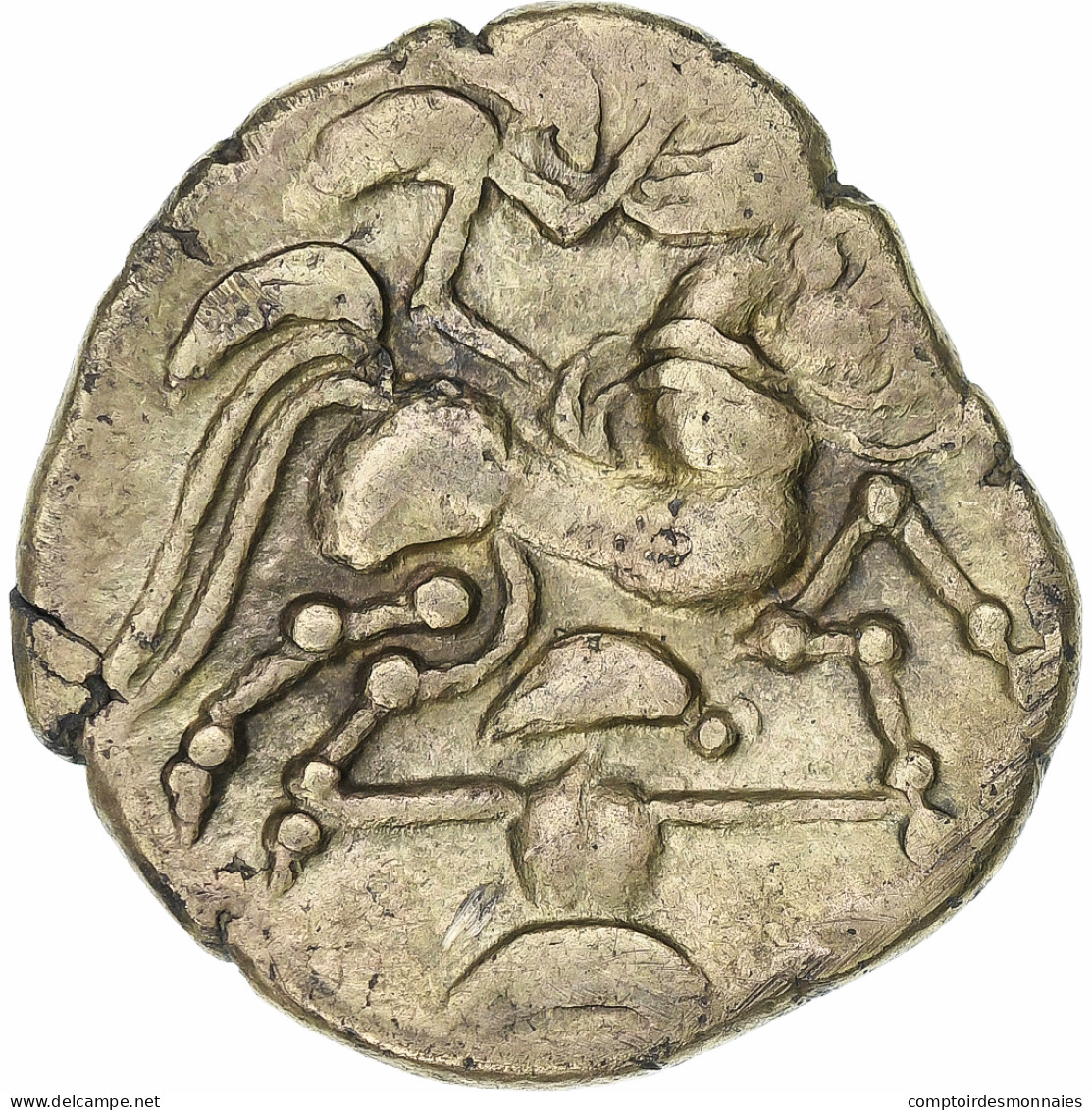 Namnetes, Statère, 80-50 BC, Electrum, TTB+, Delestrée:2187 - Galle