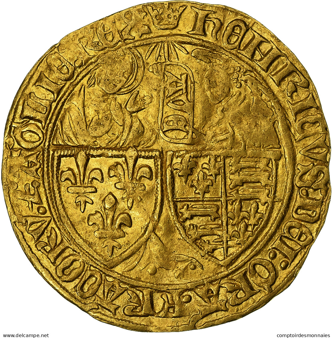 France, Henri VI, Salut D'or, 1422-1453, Paris, Or, TTB, Duplessy:443A - 1422-1453 Henri VI De Lancastre