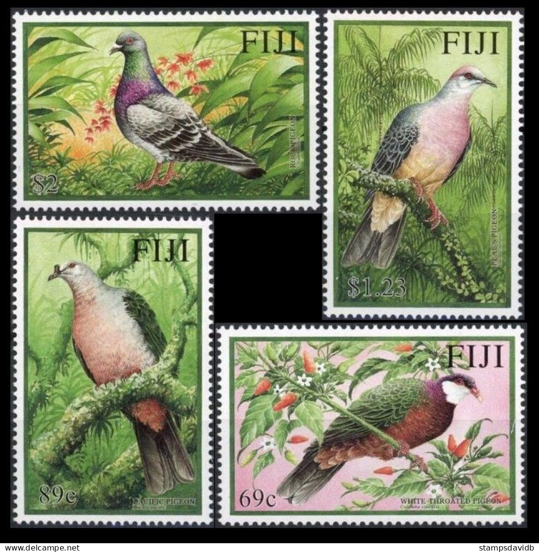 2001 Fiji 970-973 Birds  7,50 € - Colibrì