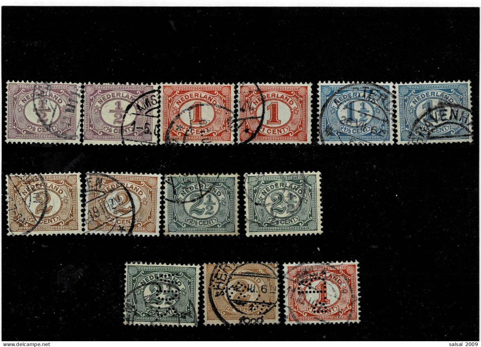 NEDERLAND ,2 Serie Complete Usate +3 Pezzi PERFIN ,qualita Ottima - Used Stamps